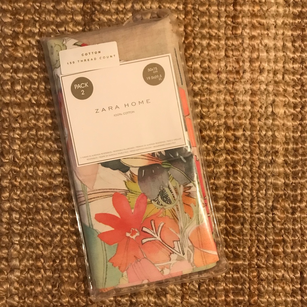 Zara Home standard floral print pillowcase - Picture 2 of 6
